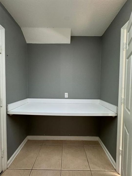 Folding table in laundry room