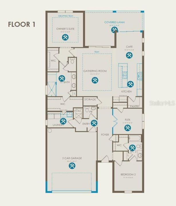 Floor plan with structural options