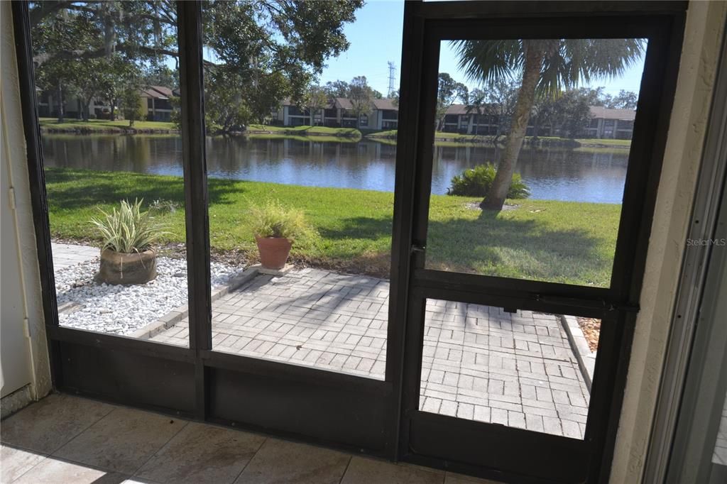 Patio space outside with a relaxing view