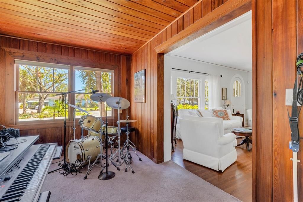 The French doors that originally enclosed this space may have gotten away, but all of the charm this space holds remains