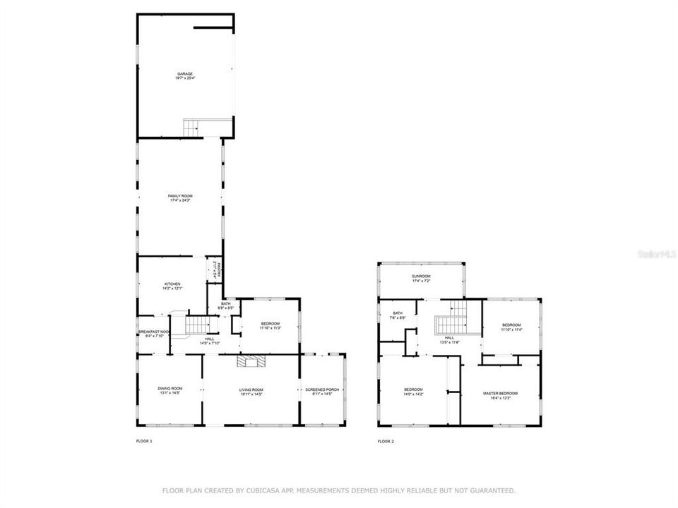 Both floors; Upstairs bedrooms are labeled in correctly, the primary bedroom has the three closets