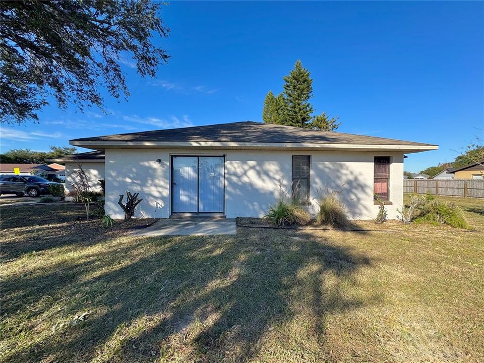 Side yard with open patio