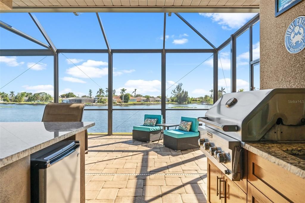 Outdoor kitchen with a view