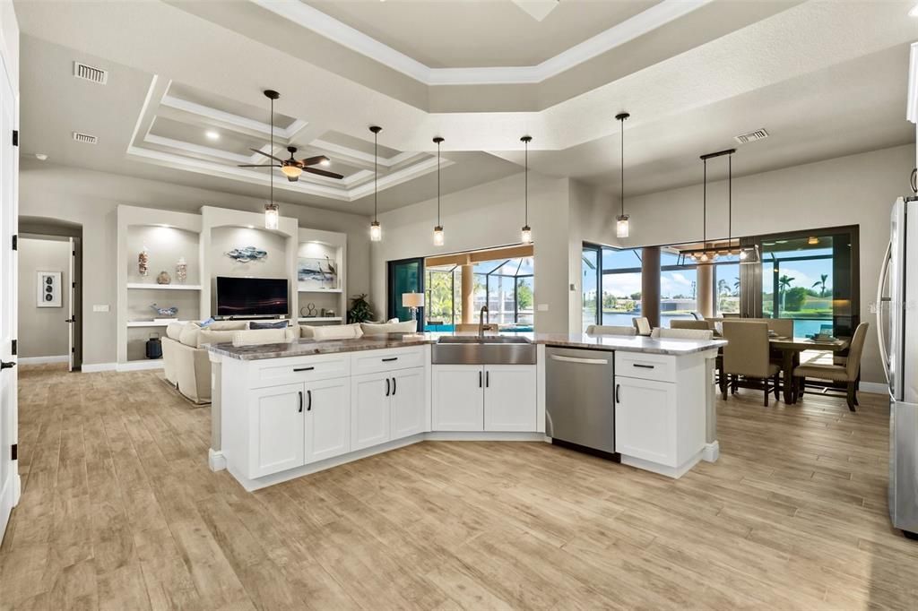 Stainless appliances and an oversized Island in the Kitchen