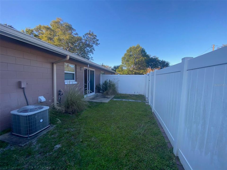 Fenced in backyard