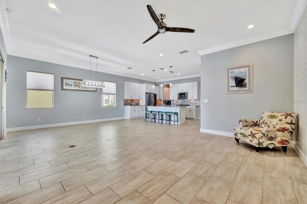 living room and dining room