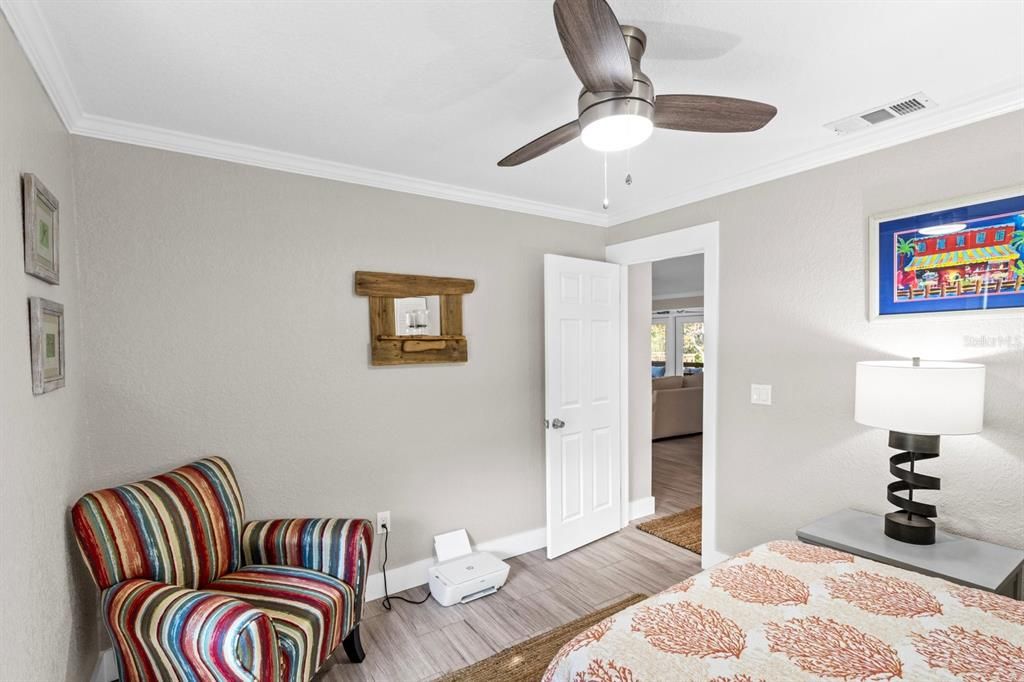 Guest bedroom in front of house