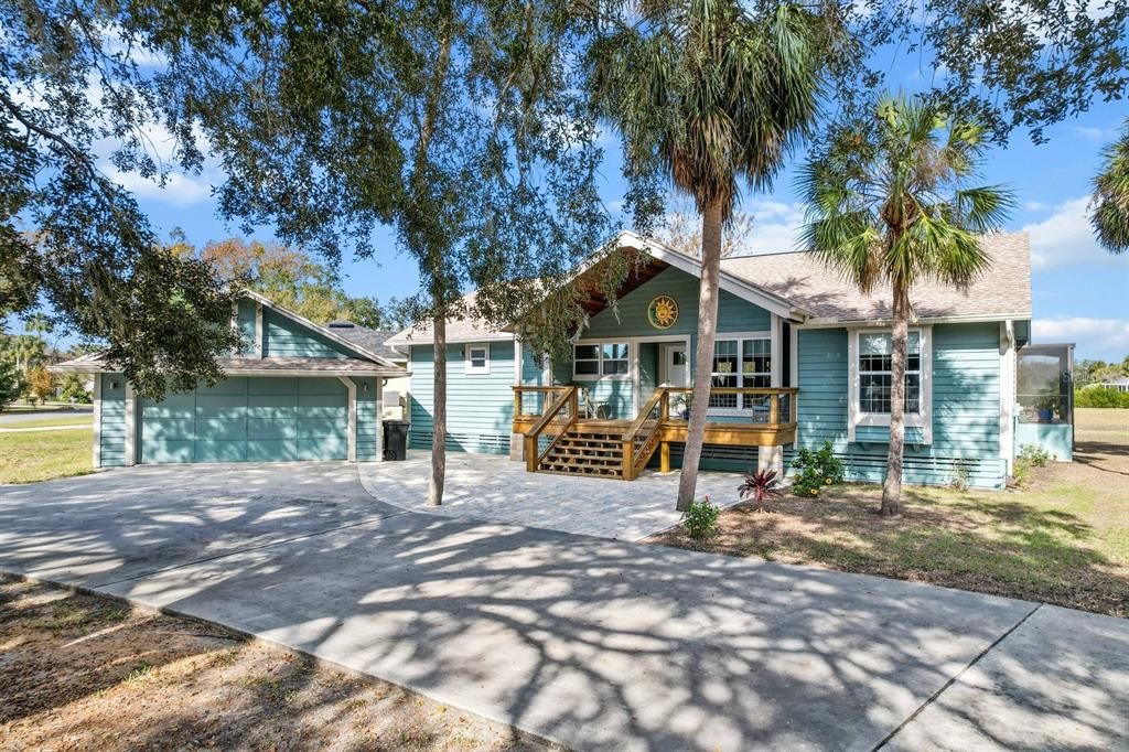 Front view of house and garage