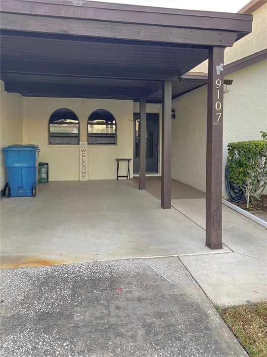 Carport on the front of the home