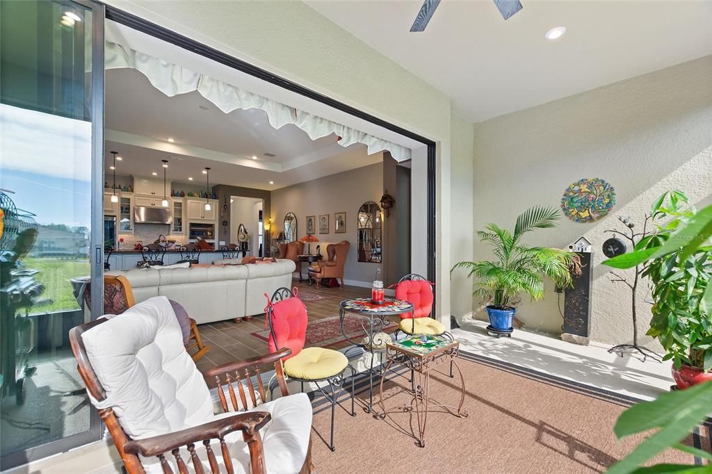 Lanai with fully open Glass Doors