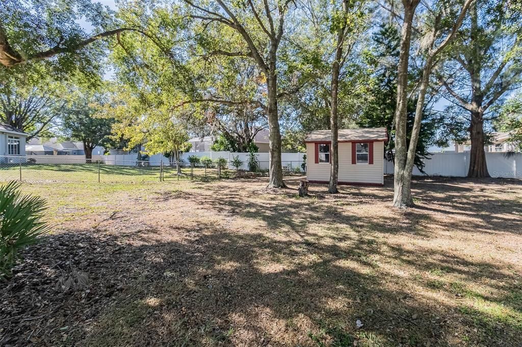 Work shed sits on double/buildable lot