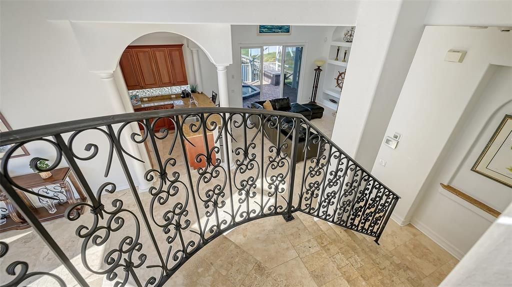 Wrought Iron Staircaseleading to guest suites