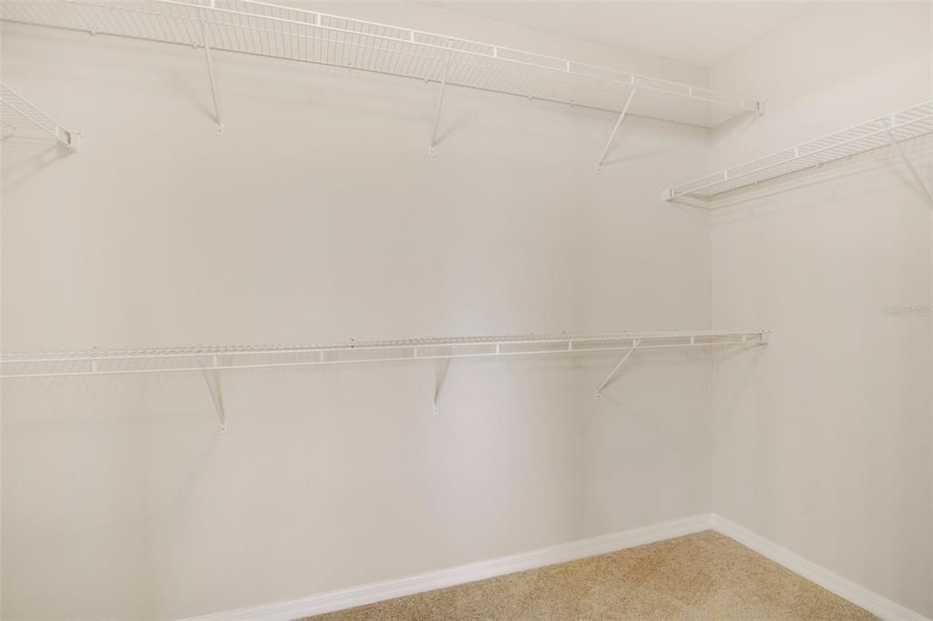 Walking closet in the master bathroom