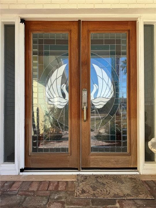 Custom made mahogany front entry doors