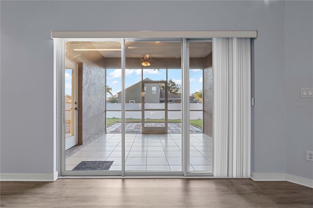 Sliding door to backyard