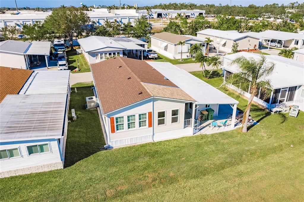 Aerial of East side of home