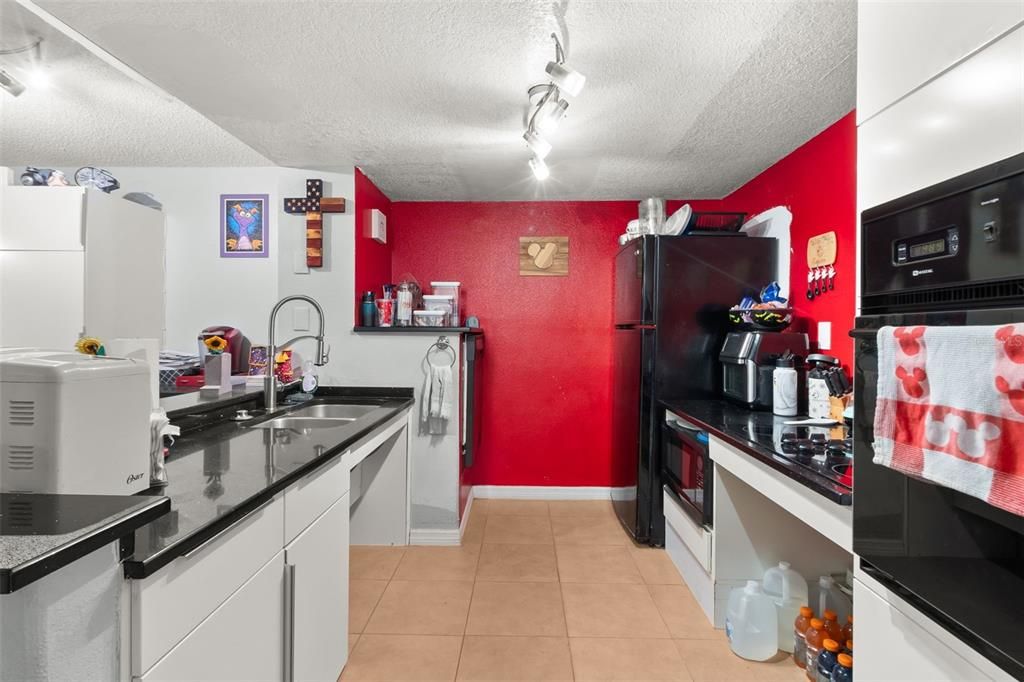 Kitchen that overlooks the living space