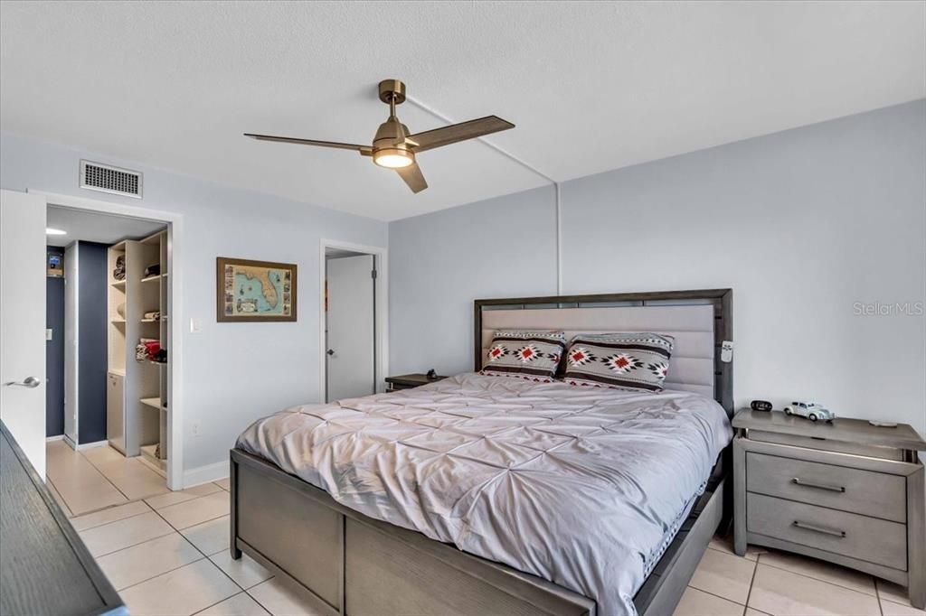 master suite has large walk in closet and it's own bath