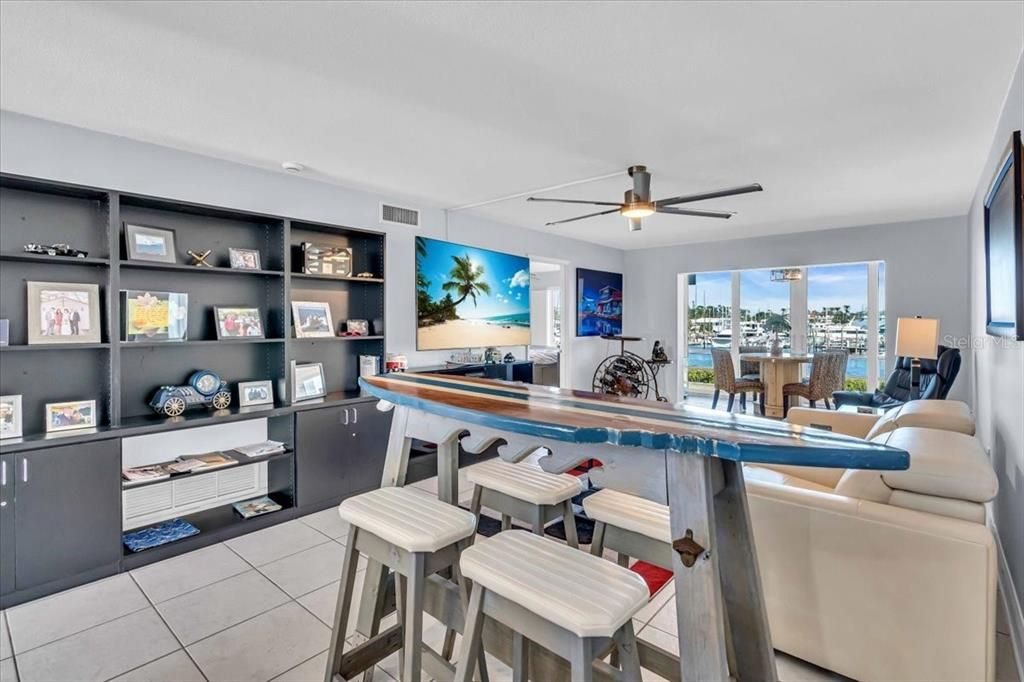 Open floor plan allows view of the water from Kitchen, Dining area and living room