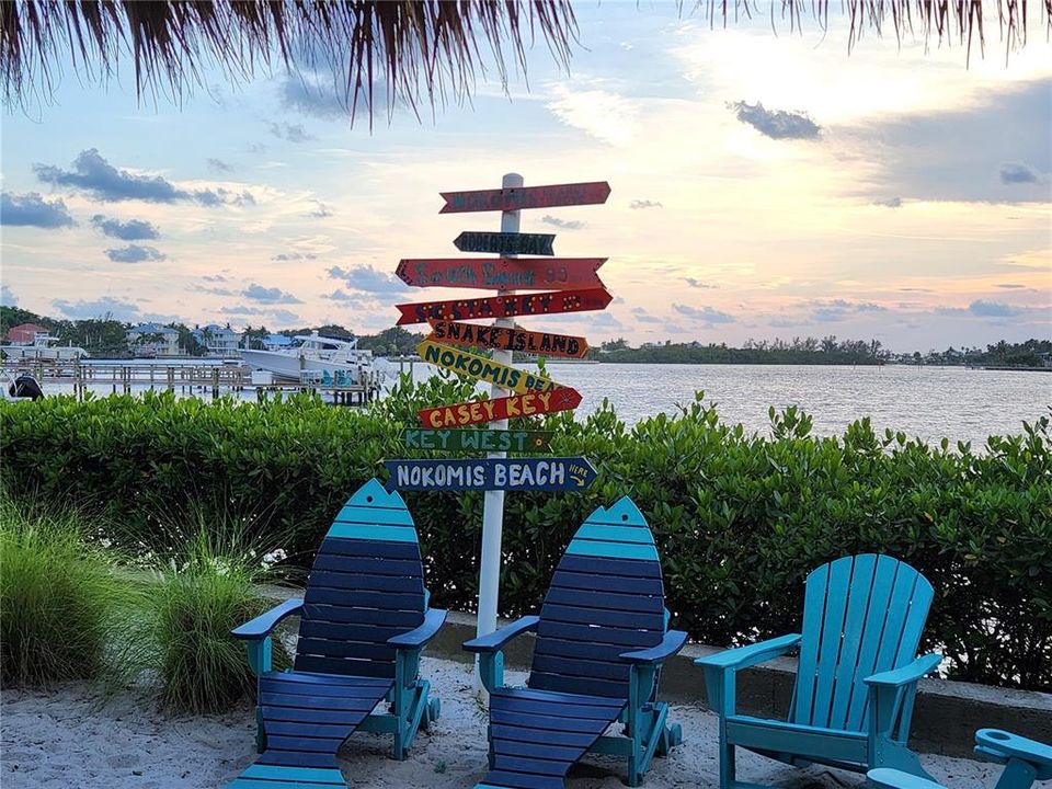 view from Nokomos Sunset Grille, another local waterfront dining attraction