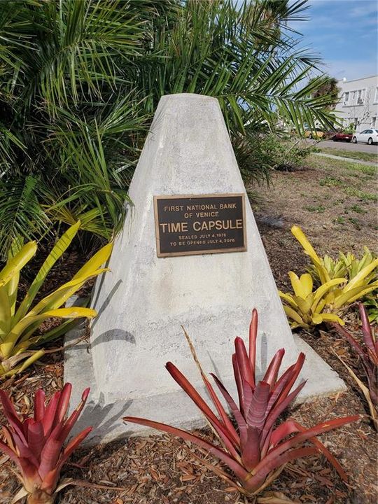 time capsule located downtown by city hall