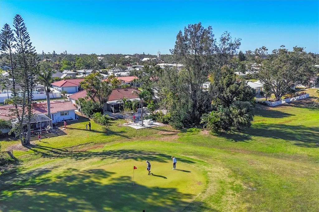 Patio is a soft Sand Wedge shot to the green