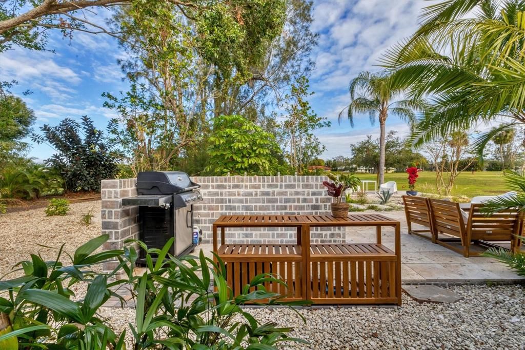 Limestone BBQ Patio