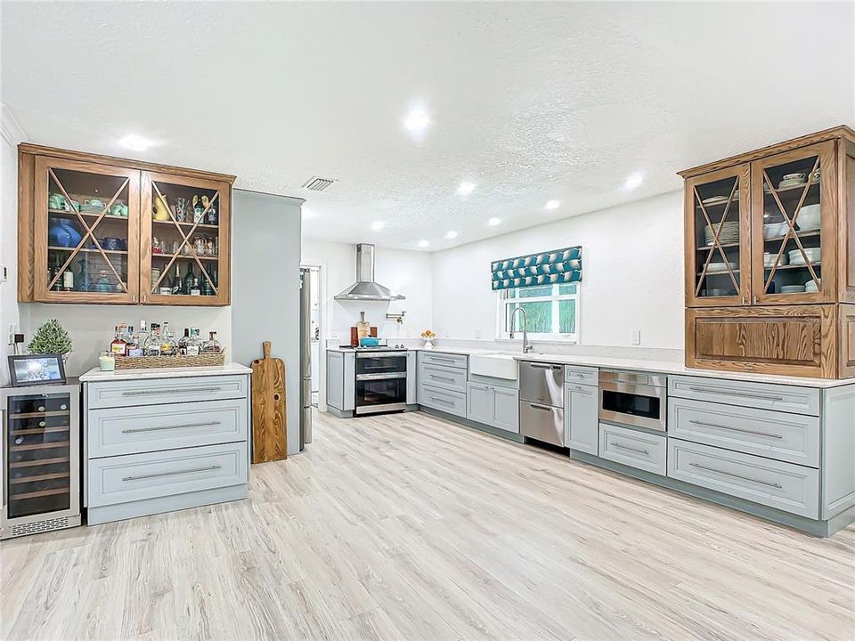 kitchen open to wrap around great room