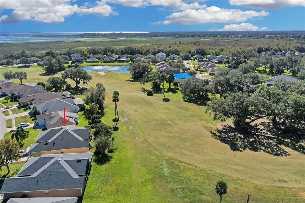 Aerial View of the backyard/golf course