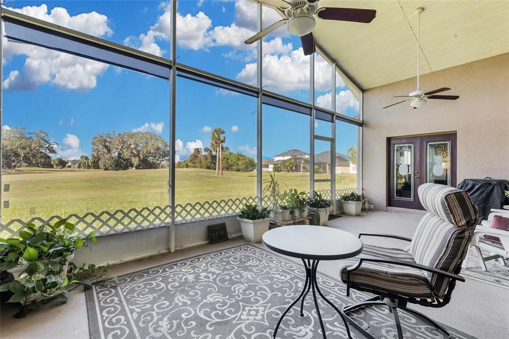 Screened in Spacious Lanai with ceiling fans