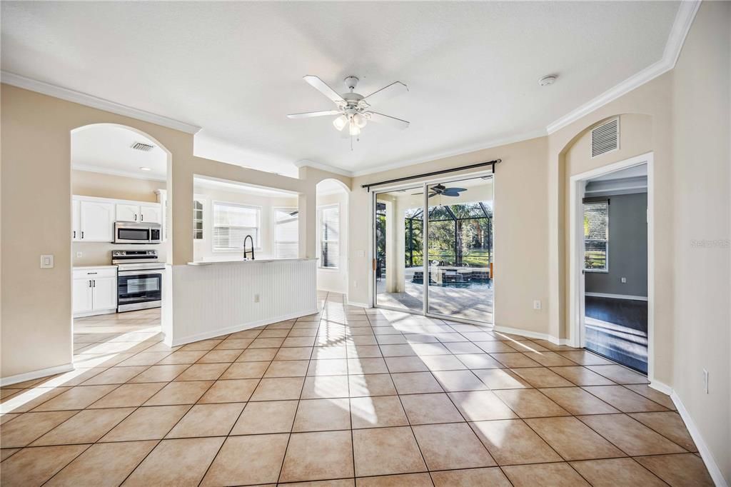 Dining Rm w/View of Kitchen & Lanai