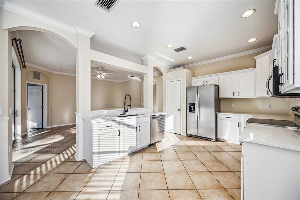 Kitchen & view of Dining Rm