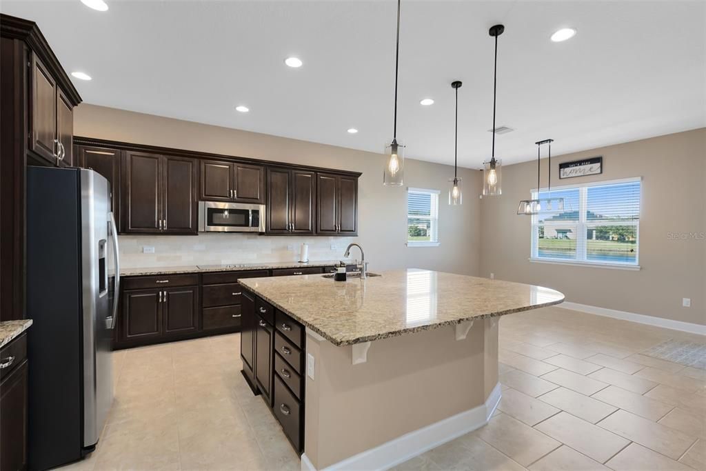 A spacious walk-in pantry for storage.