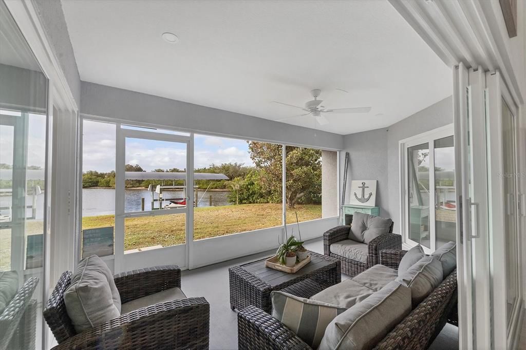 Screened Lanai with water views and your boat lift and dock.