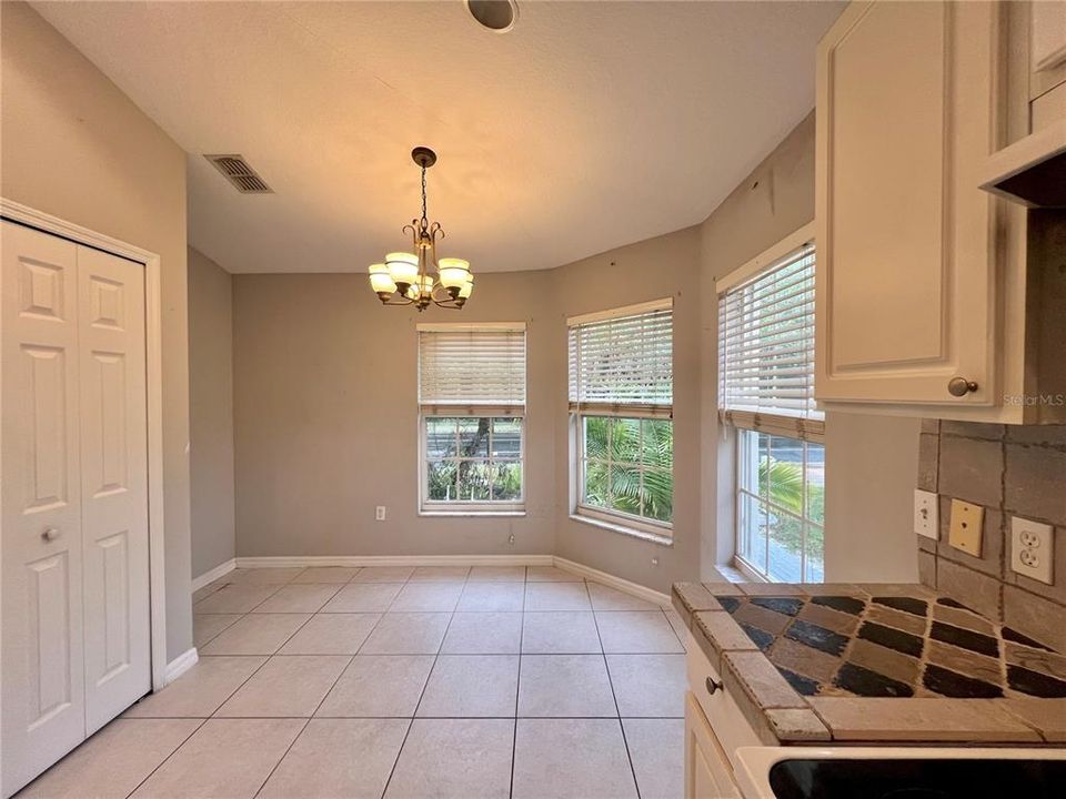 breakfast nook for casual dining & pantry closet