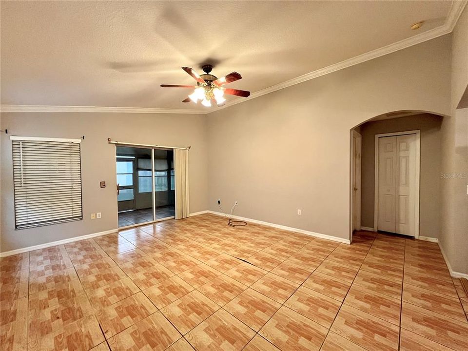 living room w/ entry into master suite