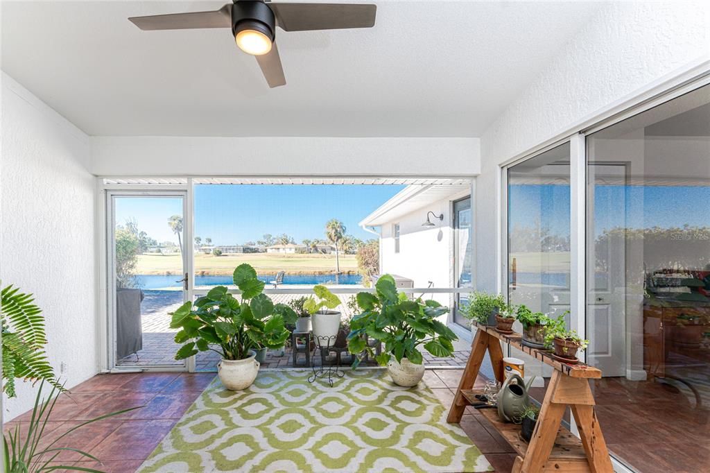 Screened lanai offers a great view