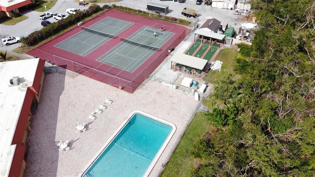 pool, shuffle board, tennis courts