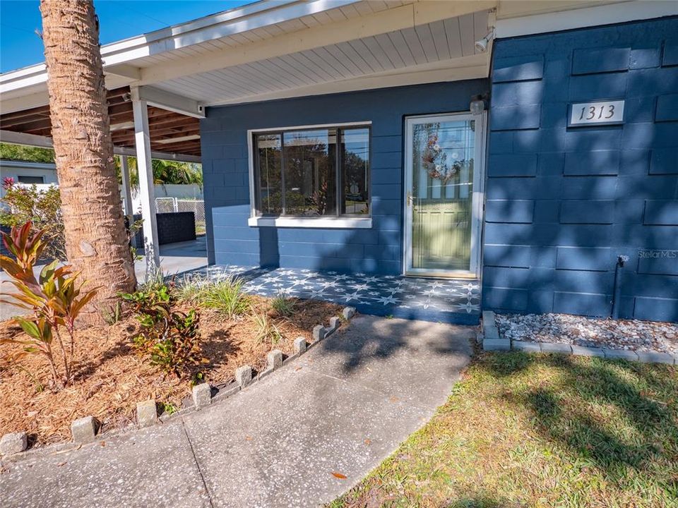 Front walk up to porch