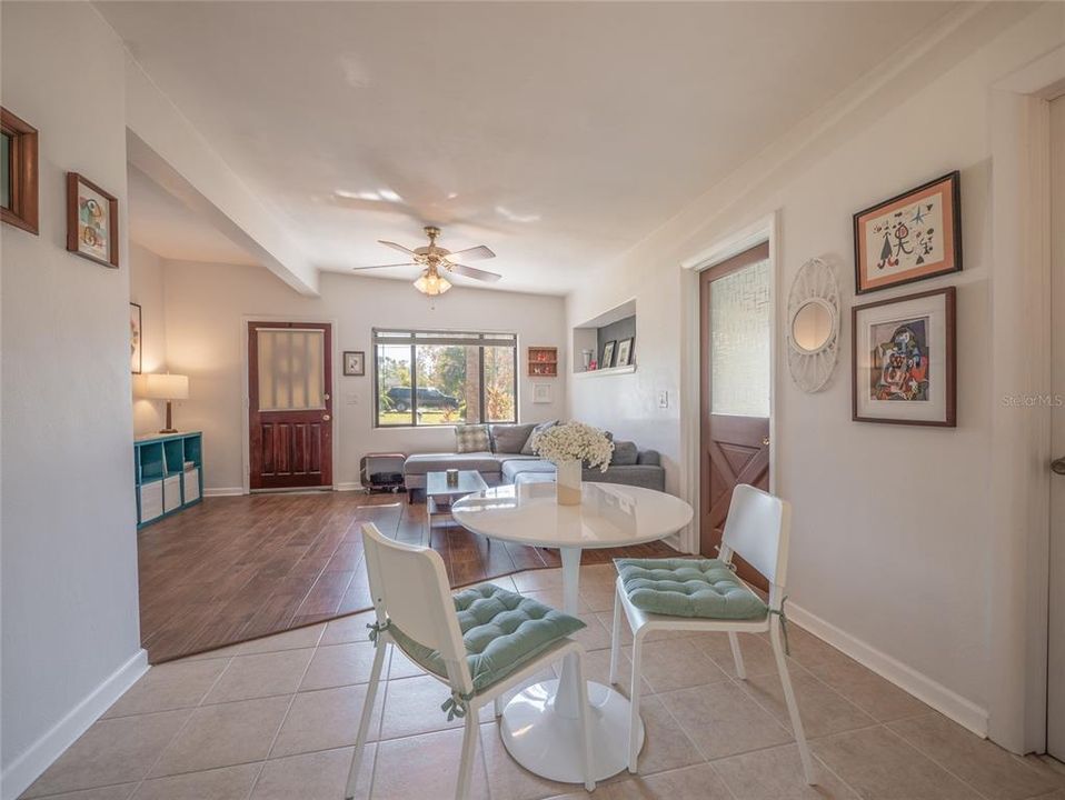 Dining room with view to the living room