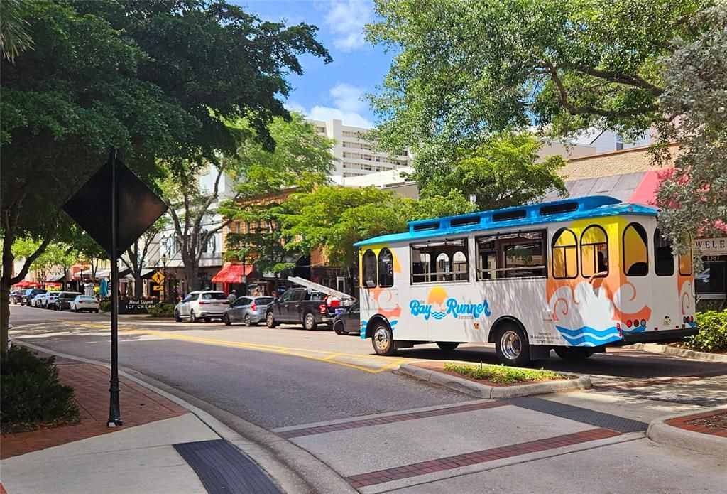 Main Street in downtown Sarasota is a few blocks north. (That free trolley can take you out to the beach!)