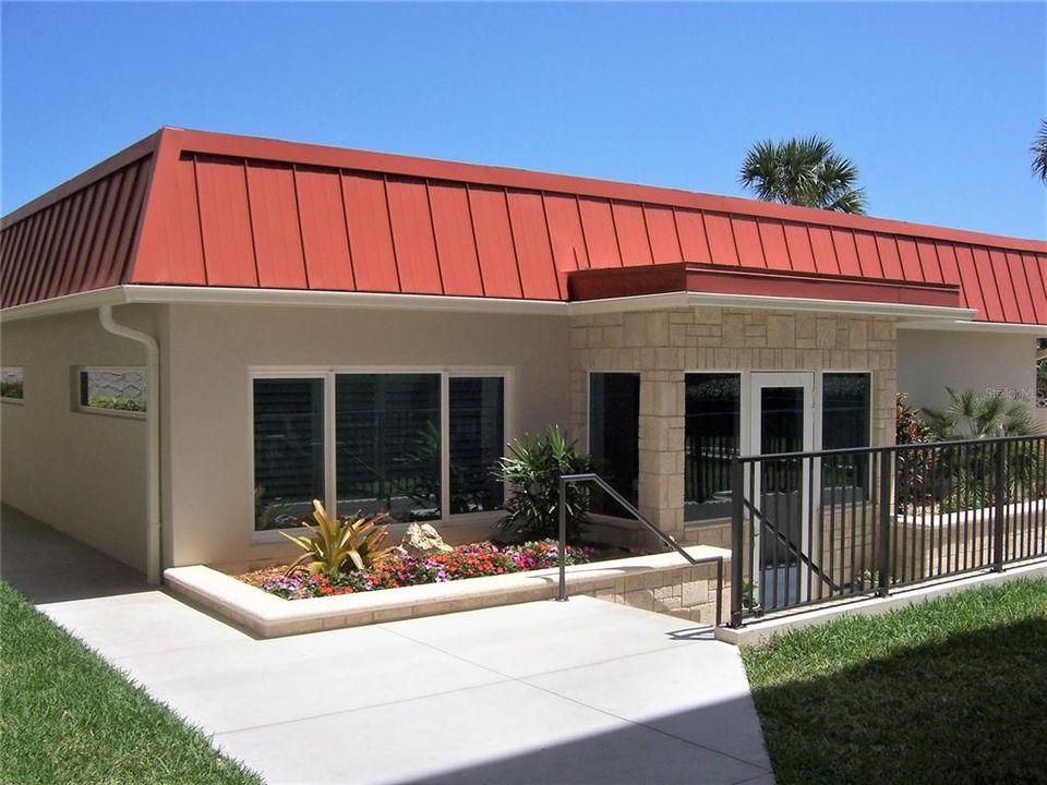 Newer cabana has kitchen- tables/chairs showers-bathrooms, mgrs office.