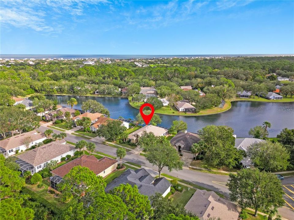 Lakefront homesite.  Atlantic Ocean at top of photo.  A 10' car ride!