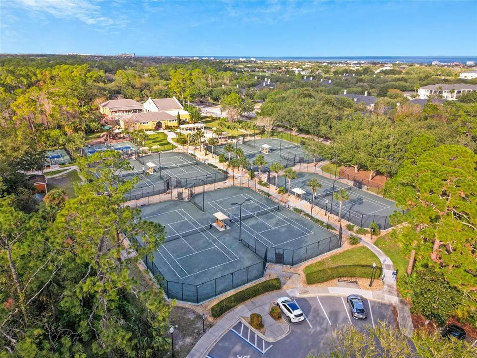 Har-Tru tennis court surfaces & Pickleball at rear.  Top photo Atlantic Ocean.  A 10' car ride.