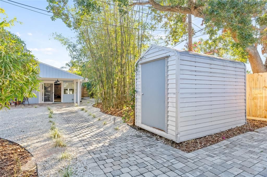 Waterproof shed is so neat and convenient to have extra storage in your patio.