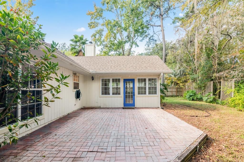 Paver patio to sunroom exterior