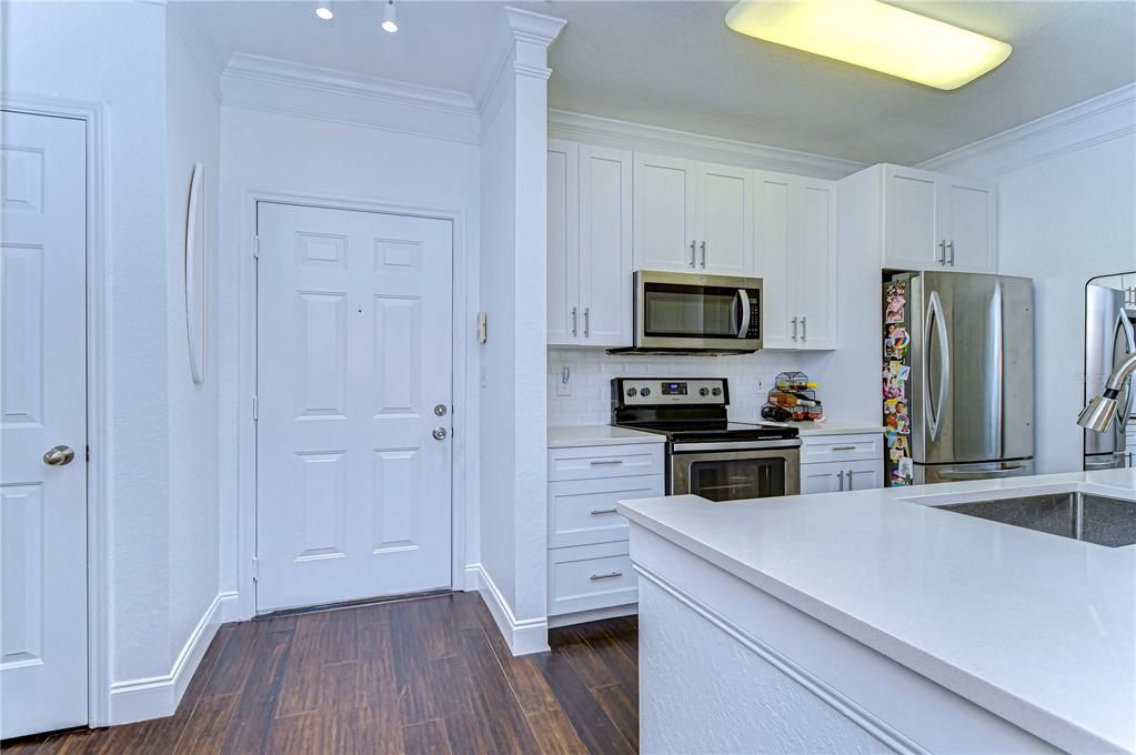 View toward Kitchen and door