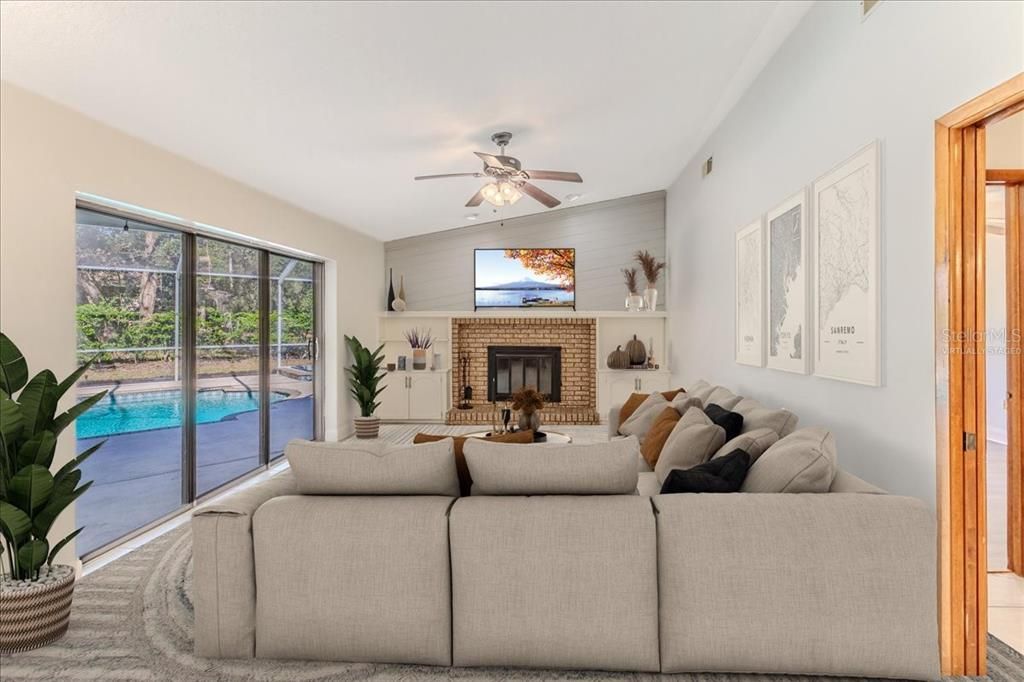 Virtually Staged Family Room