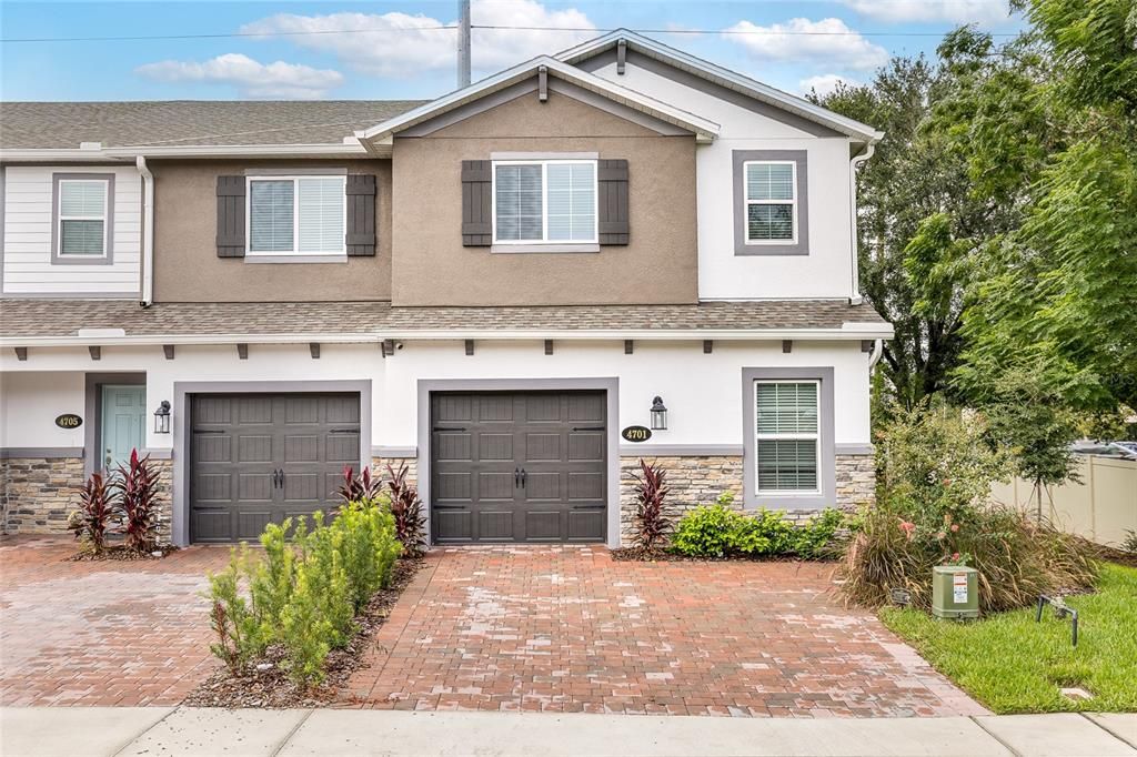 Corner townhome, driveway fits 2 cars