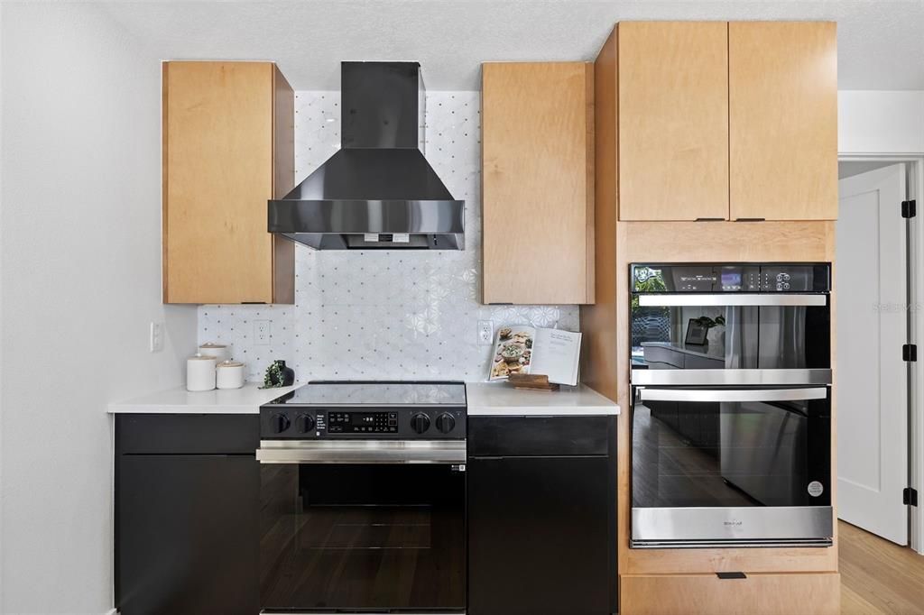 New range hood, wall ovens